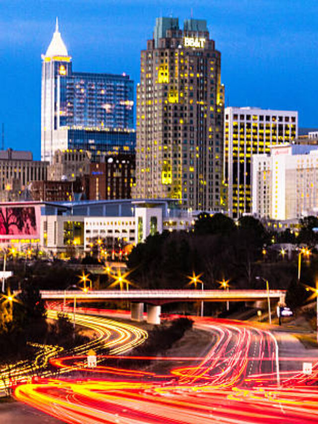 Blue hour in downtown Raleigh, North Carolina