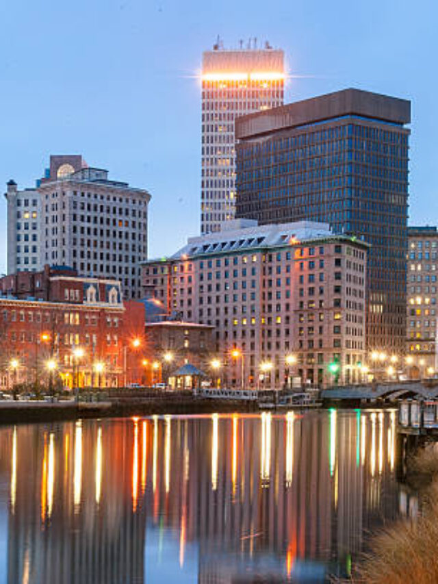 The buildings in the downtown area of Providence, Rhode Island.
